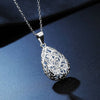 Street trend 925 Stamped silver Hollow water drop pendant necklaces for women party wedding got engaged jewelry gifts
