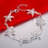 Street trend 925 sterling Silver Pretty starfish Bracelets for Women Wedding Party Christmas Gifts brands fine Jewelry
