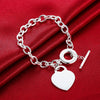 Street trend romantic heart Pendant 925 sterling silver Bracelets for woman fine jewelry Wedding party Christmas gifts