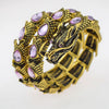 Stretch Dragon Bracelets for Women Armlet Upper Arm Cuff Punk Rock Crystal Antique Gold Color Bangles Jewelry Accessories