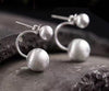Stud Earrings 925 Sterling Silver Fine Jewelry Hand Made Ethnic Vintage Women's Fashion Earring 6mm+10mm 2 balls Oorbellen New