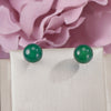 Stud Earrings For Women Fine Jewelry S925 Sterling Silver Natural 6-8mm Agate Green Round Gemstone Wedding Brincos Top Quality