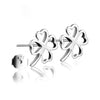 Stud Earrings Silver 925 Jewelry White Silver Earrings Lucky Four Leaf Clover Scrub Korean Earrings For Women Party Wedding