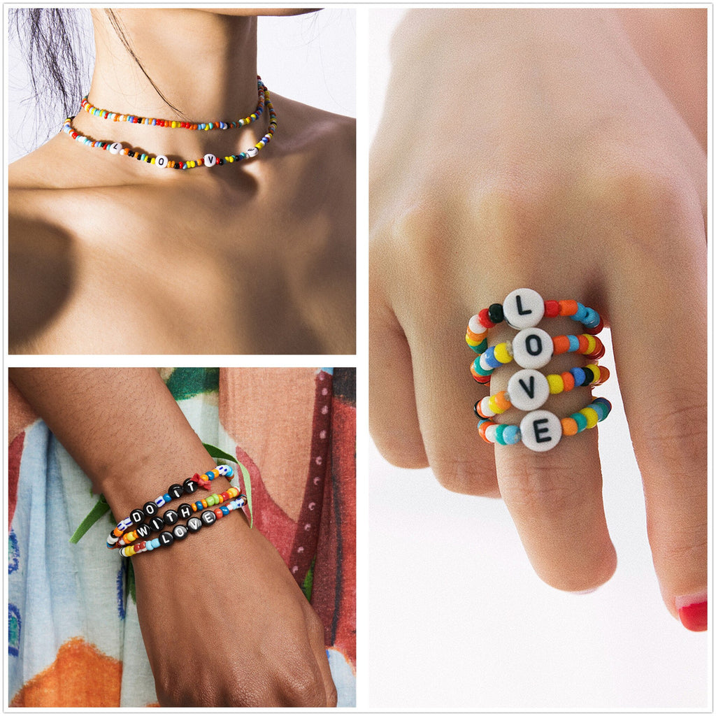 Stunning Trendy Hand-woven multicolor beaded necklace Women Choker Multiple Layers Pendant Necklaces Jewelry Gift