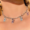 Stylish Choker Necklace Cubic Zirconia Rabbit Charms Rock&Roll Style 2021