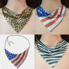 Stylish and exaggerated metallic sequins, pentagonal stripe flag necklace personality holiday party ethnic style necklace