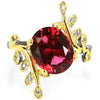 Sublime Antique Pink Raspberry Rhodolite Garnet CZ Woman's Black Gold 925 Silver Ring 25x20mm