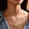Summe Chic Gold Rhinestone  Evil Eye Pendant Necklaces For Women Bohemian Charm Round Coin Collar Necklace Turkish Jewelry