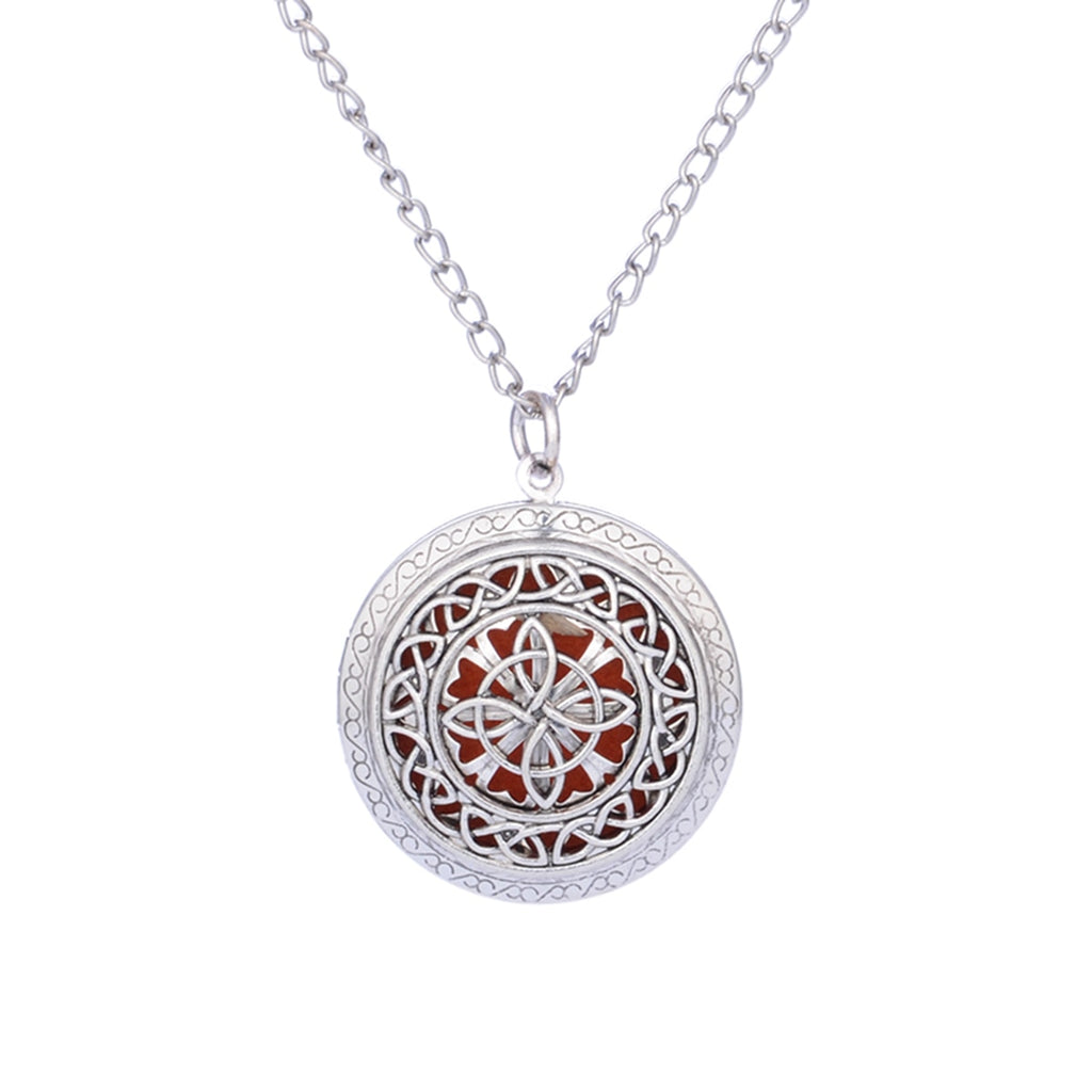 Summer Aroma Diffuser Necklace Open Vintage Silver Lockets Pendant Perfume Essential Oil Aromatherapy Locket Necklace With Pads