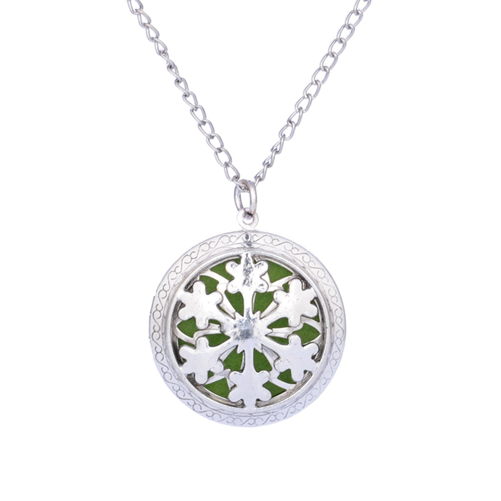 Summer Aroma Diffuser Necklace Open Vintage Silver Lockets Pendant Perfume Essential Oil Aromatherapy Locket Necklace With Pads