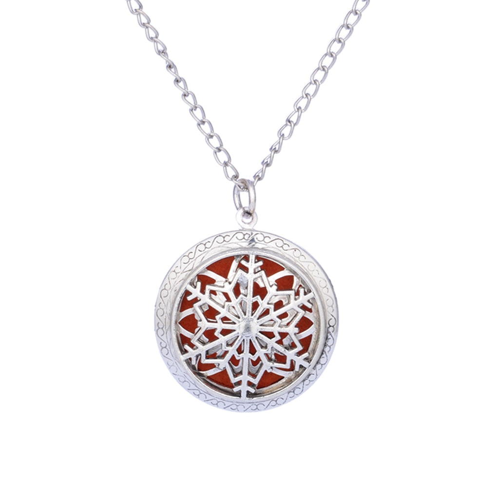 Summer Aroma Diffuser Necklace Open Vintage Silver Lockets Pendant Perfume Essential Oil Aromatherapy Locket Necklace With Pads