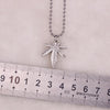 Summer Autumn Beads Chain Maple Leaf Necklace Natural Silver Color Metal Hemp Leaf Pendant Charm Necklace for Women