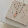 Summer Cute Round Bead Chain Cartoon Bowknot Butterfly Pendant Necklace for Women Aesthetic Jewelry