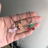 Summer Cute Round Bead Chain Cartoon Bowknot Butterfly Pendant Necklace for Women Aesthetic Jewelry