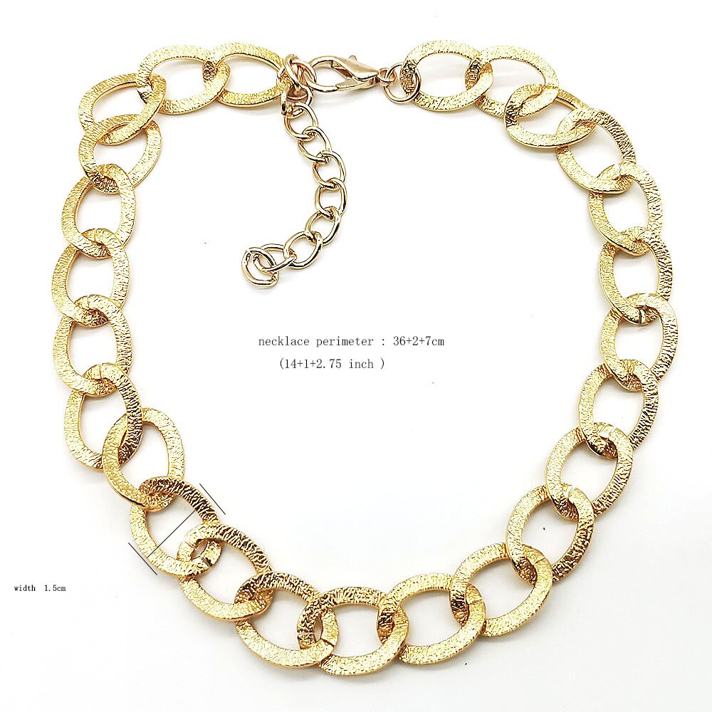 Summer Necklace For Women Vintage Aluminun Chain Choker on Neck Bijoux цепи Jewelry Gift to Girl Friend