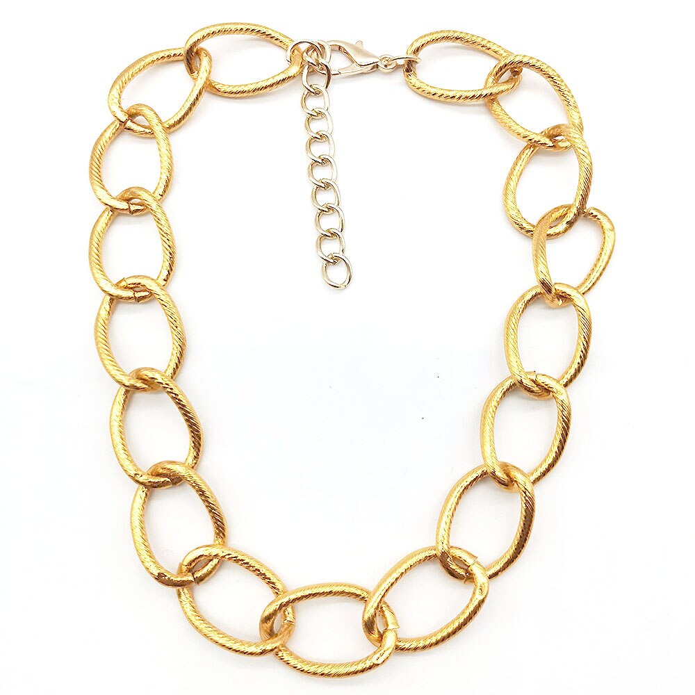 Summer Necklace For Women Vintage Aluminun Chain Choker on Neck Bijoux цепи Jewelry Gift to Girl Friend