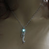 Summer Jewelry Mermaid Pendant Necklace Glow in the Dark Choker Necklace 3 Colors Luminous For Women Gift Silver Color Chain