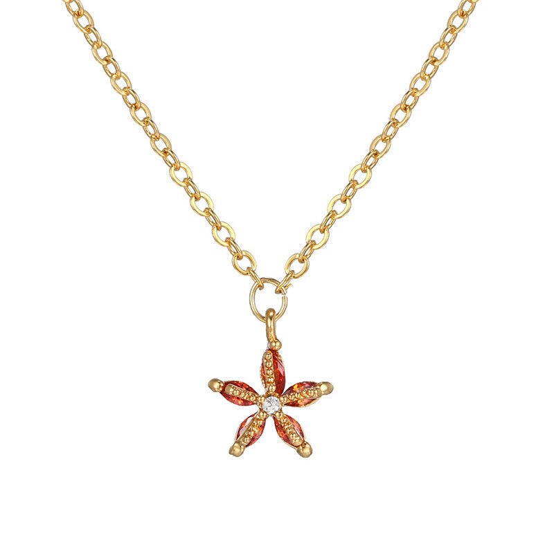 Summer Jewerly Chain Necklace For Lovers' Couples Valentine's Day Gift Colorful Crystal Crab Starfish Lobster Pendant Necklaces