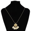 Summer Natural Sea Shell Bib Long Pendant Necklace Bead Gold Link Chain Statement Necklace Bohemia Ethnic Beach Jewelry