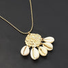 Summer Natural Sea Shell Bib Long Pendant Necklace Bead Gold Link Chain Statement Necklace Bohemia Ethnic Beach Jewelry