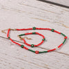 Summer&amp;Winter Bohemian Daisy Glass Seed Bead Necklace Women Girl 2022 Flower Red Green Christmas Boho Jewelry Gift