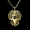 Summer cartoon Boho Chic Alloy Long haired Dachshund necklace dog pendant jewelry golden colors plated