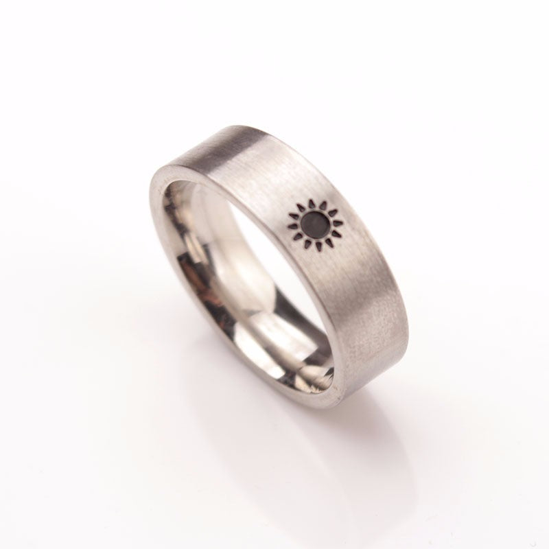 Sun And Moon Simple Ring Couples Rings Set For Him And Her Promise Rings For Stainless Steel Gift Lovers Rings
