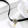 Sun Flower Pendant Crystal Necklace Short Clavicle Chain Trend Wild Beauty Sun Goddess Mermaid Tail Short Necklace