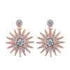 Sunflower CZ 18K White/Rose 925 Sterling Silver Stud Earrings