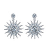 Sunflower CZ 18K White/Rose 925 Sterling Silver Stud Earrings