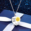 Sunflower Forever in My Heart Necklaces For Women Silver Color Long Chain Sun Flower Female Pendant Necklace Memory Jewelry