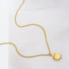 Sunflower Pendant Stainless Steel Necklace Women's 18K Gold Plated Delicate Chain Clavicle Chain