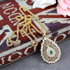 Sunspicems 2021 Morocco Women Gold Pendant Necklace Hollow Metal Arabesque leaf Long Chain Ethnic Wedding Hip Hop Jewelry