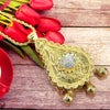 Sunspicems Algerian Gold Color Big Pendant Necklace for Women Moroccan Wedding Jewelry Double Layer Hollow Pattern Hip Hop Chain