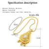 Sunspicems Algerian Gold Color Big Pendant Necklace for Women Moroccan Wedding Jewelry Double Layer Hollow Pattern Hip Hop Chain