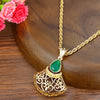 Sunspicems Elegent Gold Color Morocco Pendant Necklace for Women Ethnic Arabesque Banquet Jewelry Wedding Bijoux Gift