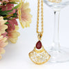 Sunspicems Elegent Gold Color Morocco Pendant Necklace for Women Ethnic Arabesque Banquet Jewelry Wedding Bijoux Gift