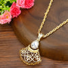 Sunspicems Elegent Gold Color Morocco Pendant Necklace for Women Ethnic Arabesque Banquet Jewelry Wedding Bijoux Gift