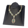 Sunspicems Elegent Morocco Algeria Women Necklace Gold Plated Colorful Crystal Ethnic Wedding Jewelry Round Arabic Pattern Chain