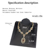 Sunspicems Elegent Morocco Algeria Women Necklace Gold Plated Colorful Crystal Ethnic Wedding Jewelry Round Arabic Pattern Chain