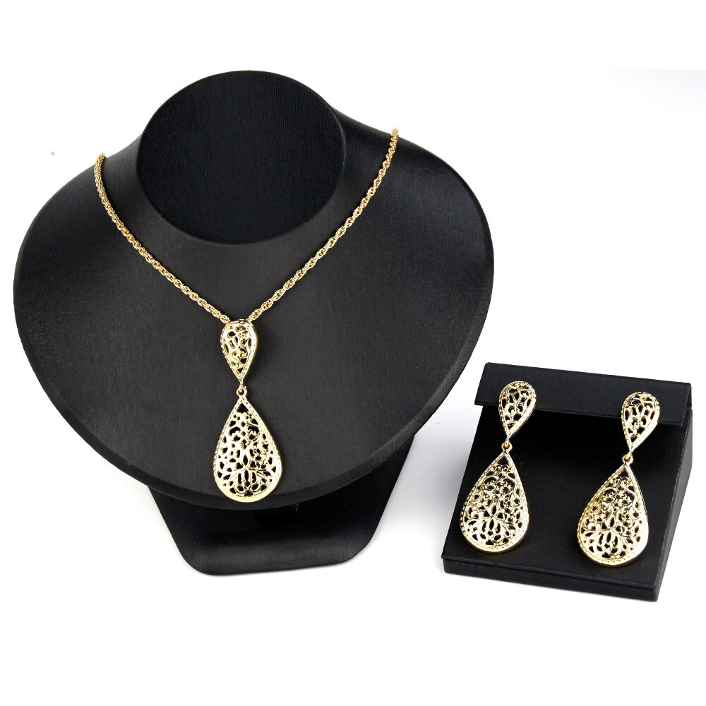 Sunspicems Gold Color Morocco Jewelry long pendant necklace fine chain for women hollow Arabic pattern wedding bride bijoux gift