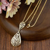 Sunspicems Gold Color Morocco Jewelry long pendant necklace fine chain for women hollow Arabic pattern wedding bride bijoux gift