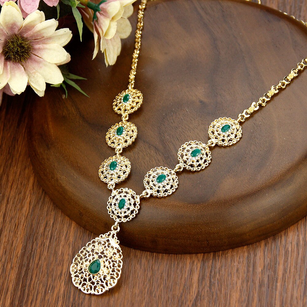 Sunspicems Gold Color Women Pendant Necklace Morocco Algeria Wedding Jewelry Indian Arab Party Bridal Bijoux Caftan Chain 2021