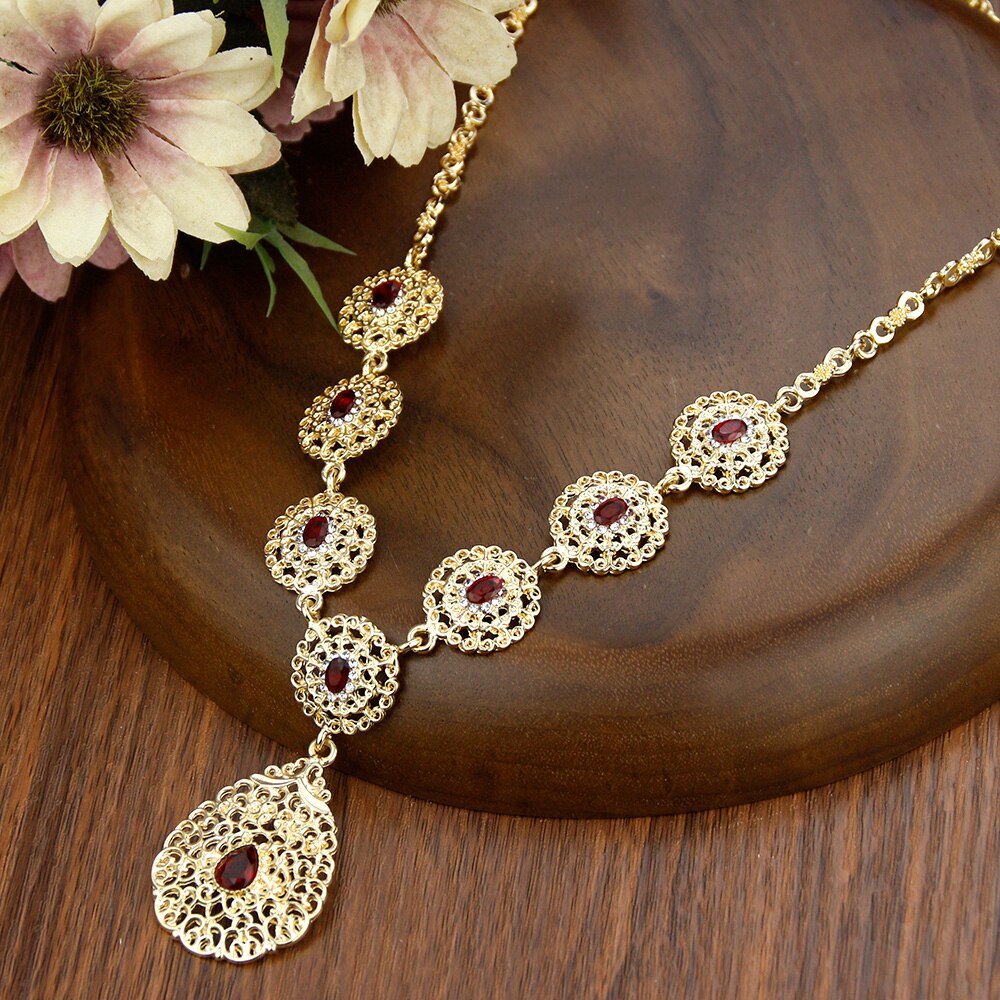 Sunspicems Gold Color Women Pendant Necklace Morocco Algeria Wedding Jewelry Indian Arab Party Bridal Bijoux Caftan Chain 2021