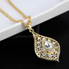 Sunspicems Unique Gold Color Morocco Long Pendant Necklace Snake Chain for Women Arabic Ethnic Wedding Jewelry Turkish Gift
