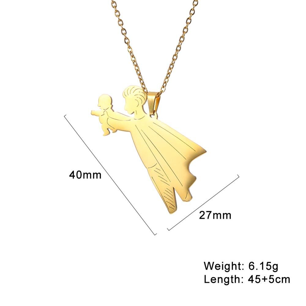 Super Father Mother Necklace Supernatyural Gift Family Gold Color Baby Boy Girl Daughter Son stainless steel Men Woman Jewelry