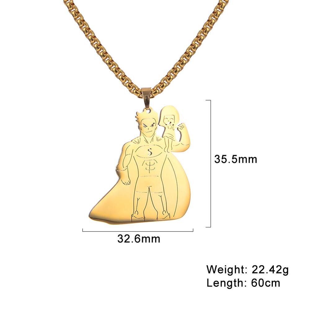 Super Father Mother Necklace Supernatyural Gift Family Gold Color Baby Boy Girl Daughter Son stainless steel Men Woman Jewelry