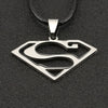 Superhero Necklace America Hero Bat Clark Kent Silver Color S Letter Pendant Stainless Steel Justice Jewelry Cosplay