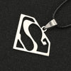 Superhero Necklace America Hero Bat Clark Kent Silver Color S Letter Pendant Stainless Steel Justice Jewelry Cosplay