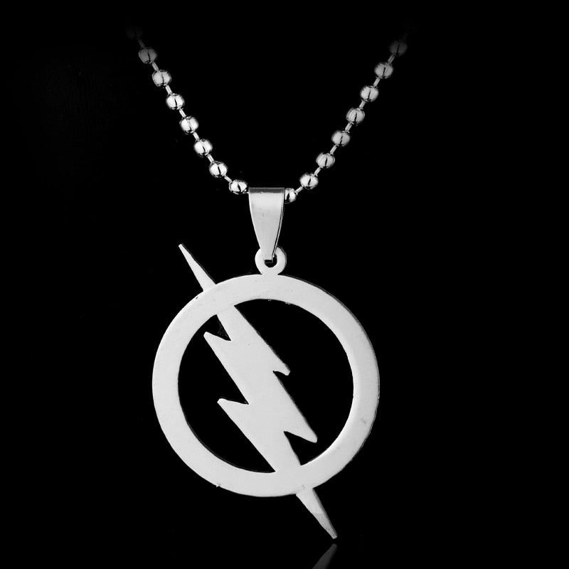 Superhero The Flash Necklace Silvery Super Hero Lightning Logo Pendant Necklaces For Men Women Jewelry Cool Accessories